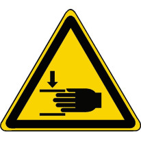 Panneau danger écrasement des mains ISO 7010 - W02