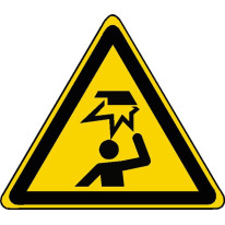 Panneau danger obstacle en hauteur ISO 7010 - W020