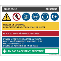 Fiche sécurité défonçeuse - H 200 x L 240 mm - PVC