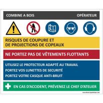 Fiche sécurité combiné à bois - H 200 x L 240 mm -