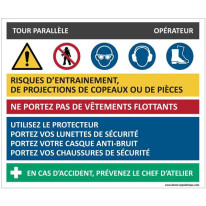 Fiche sécurité tour parallèle - H 200 x L 240 mm -