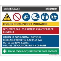 Fiche sécurité scie circulaire - H 200 x L 240 mm