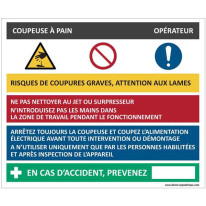 Fiche sécurité coupeuse à pain - H 200 x L 240 mm