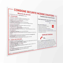 Consigne sécurité incendie chaufferie H 330 x L 50