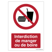 Signalisation Interdiction de manger ou boire - P0