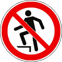 Panneau interdition de marcher surla surface ISO 7