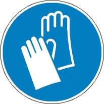 Panneau gants de pritection obligatoires ISO 7010