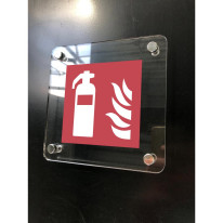 Signalétique Incendie carrée en plexiglas F001P