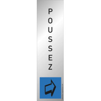Plaque plexi couleur ´Poussez´ - Position vertical