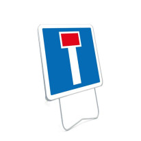 Panneau Temporaire Chemin Sans Issue sur pied soli