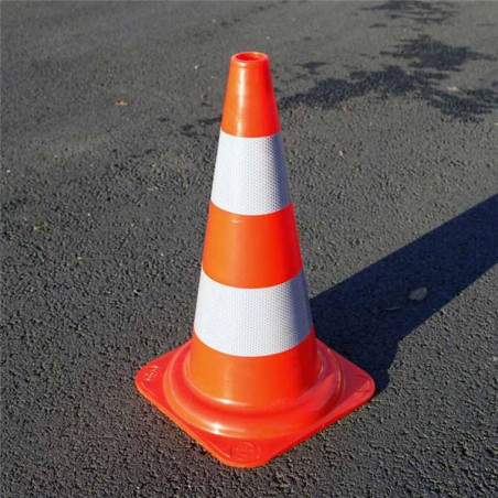 Cone de chantier K5a classique, orange et blanc - Direct Signalétique