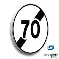 Panneau fin de limitation de vitesse - B33