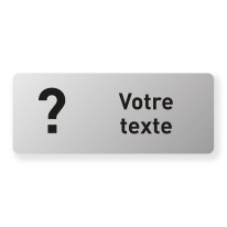 Plaque de porte aluminium brossé Picto et Texte pe