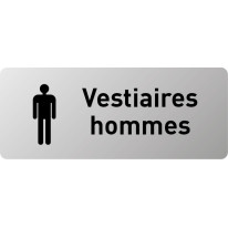 Plaque de porte aluminium brossé Picto et Texte Ve