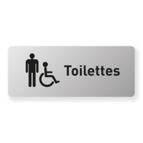 Plaque de porte aluminium brossssé Picto + Texte T