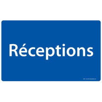 Panneau Réceptions - Fond bleu - H 250 x L 400 mm