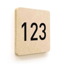 Plaque de porte carrée Chiffre et numéro en Bois m