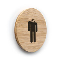 Plaque de porte picto Vestiaires Hommes ø 100 mm -