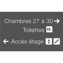Signalétique directionnelle PVC gravé - H 250 x L