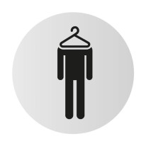 Plaque de porte aluminium brossé Picto Vestiaires