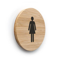 Plaque de porte picto Toilettes Femmes ø 83 mm - g