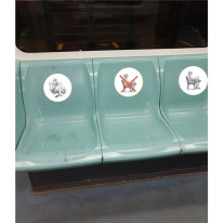 Lot de 10 autocollants "Siège autorisé ou interdit