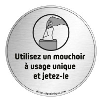 Plaque en aluminium brossé Utilisez un mouchoir à