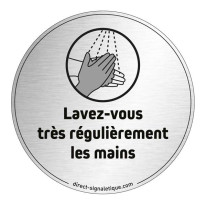 Plaque en aluminium brossé Lavez-vous très réguliè