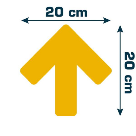 Flèche découpée marquage au sol - 200 x 200 mm Jau