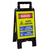 Chevalet de signalisation Danger alerte sanitaire