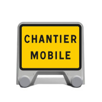 Panneau temporaire Chantier Mobile en plastique -