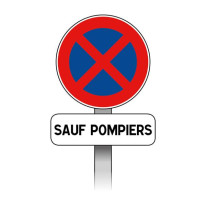 Kit Panneaux Stationnement interdit sauf pompier a