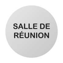 Plaque de porte aluminium brossé Texte Salle de ré