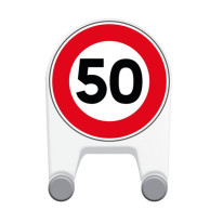 Panneau temporaire Limitation de vitesse en plasti