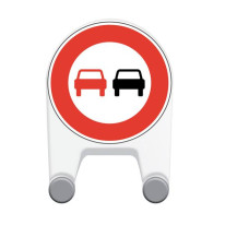Panneau temporaire Interdiction de dépasser en pla