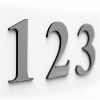 Chiffre adhésif en relief - argent - H 60 mm