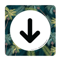 Plaque de porte Flèche en bas - 150 x 150 mm - PVC