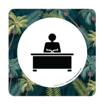 Plaque de porte Bureau - 150 x 150 mm - PVC de 2 m