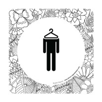 Plaque de porte Vestiaires Hommes - 150 x 150 mm -
