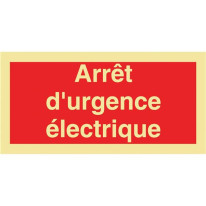 Panneau photoluminescent Arrêt d´urgence électriqu