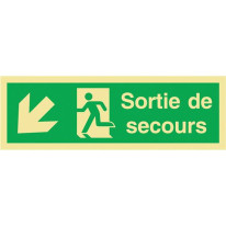Panneau Sortie de secours en bas à gauche Photolum