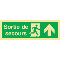 Panneau Sortie de secours en haut Photoluminescent