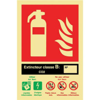 Panneau photoluminescent indication extincteur cla