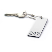 Kit porte clé rectangle gravé avec chainette de 11