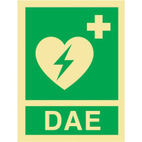 Panneau symbole + mention DAE photoluminescent de