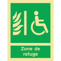 Panneau symbole + mention zone de refuge photolumi