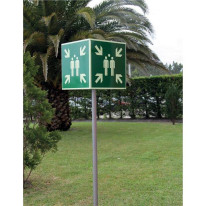 Panneau 4 faces point de rassemblement rétroréfléc