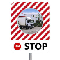 Miroir rectangulaire de sécurité avec PANNEAU STOP