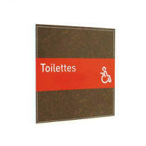 Plaque de Porte Toilettes PMR - H110 x L110 mm - G