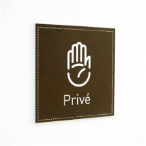 Plaque de Porte Privé - H110 x L110 mm - Gamme Bla
